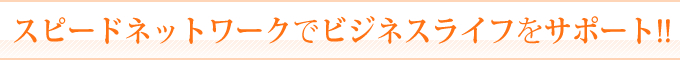 スピードネットワークでビジネスライフをサポート!!